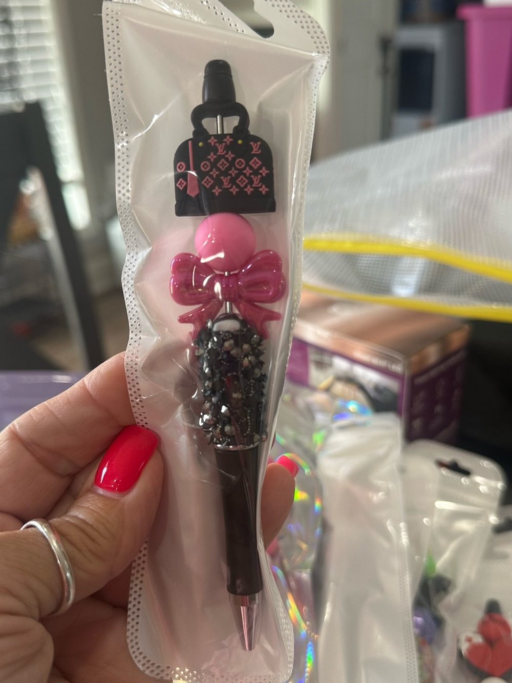 Glitter Pens- Fashion Purse Charm Design set of 5